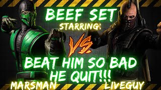 BEEF SET ft. Marsman vs Liveguy | BEAT HIM SO BAD HE QUIT!!! 🎤👀🔥😱