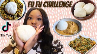 TRYING VIRAL TIK TOK AFRICAN FOOD | FU FU, EGUSI & PEANUT BUTTER STEW| MUKBANG | ASMR