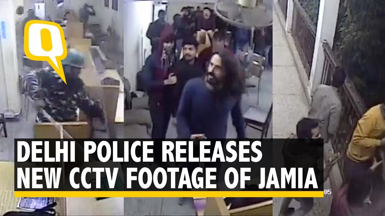 Delhi Police Releases Clip Allegedly Showing Jamia Students Entering Library With Stones | The Quint