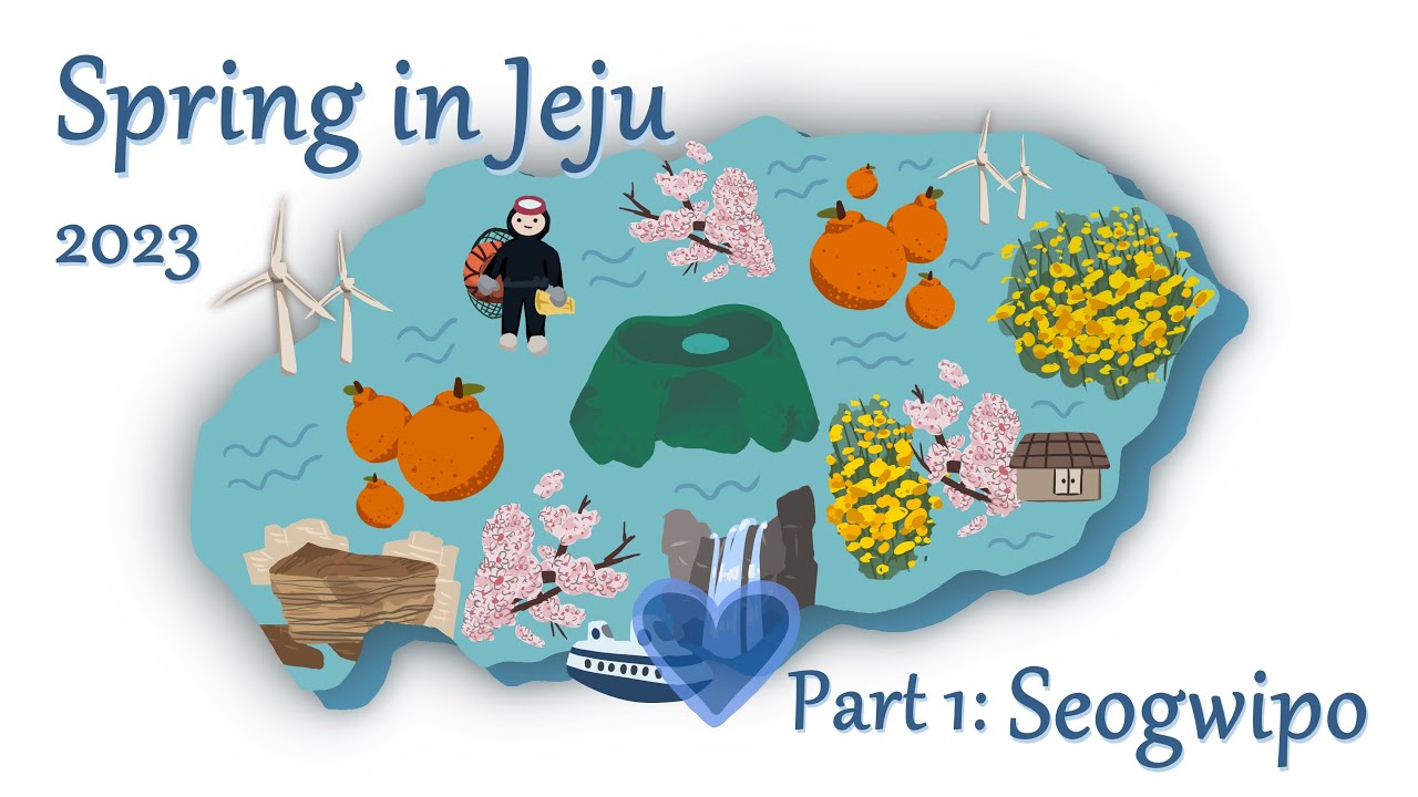 Jeju spring 2023 (Part 1) 💙 Cherry Blossom Festival, Noksanro, Yongmeori, submarine, Jeongbang