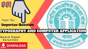 TYPOGRAPHY AND COMPUTER APPLICATION Class 12th CBSE Paper 2019