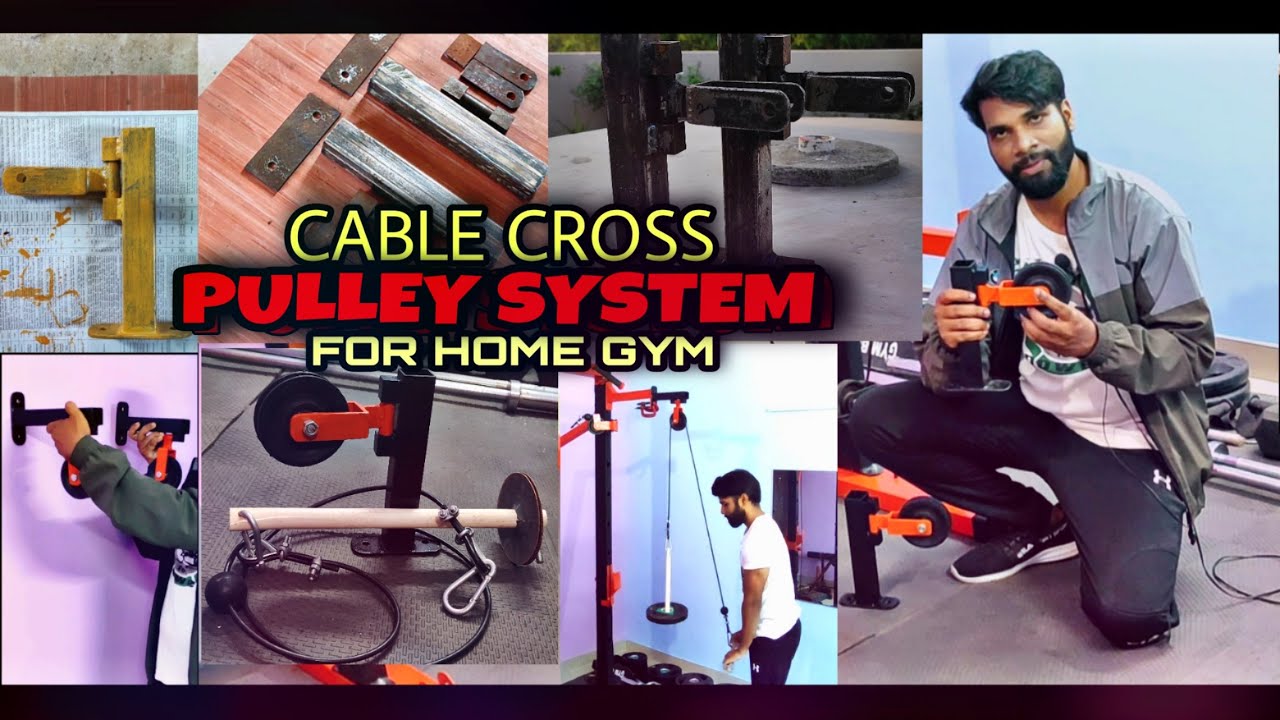 15-Handmade Cable Cross Pulley System For Home Gym || Cable Crossover Exercises Without Gym Machine