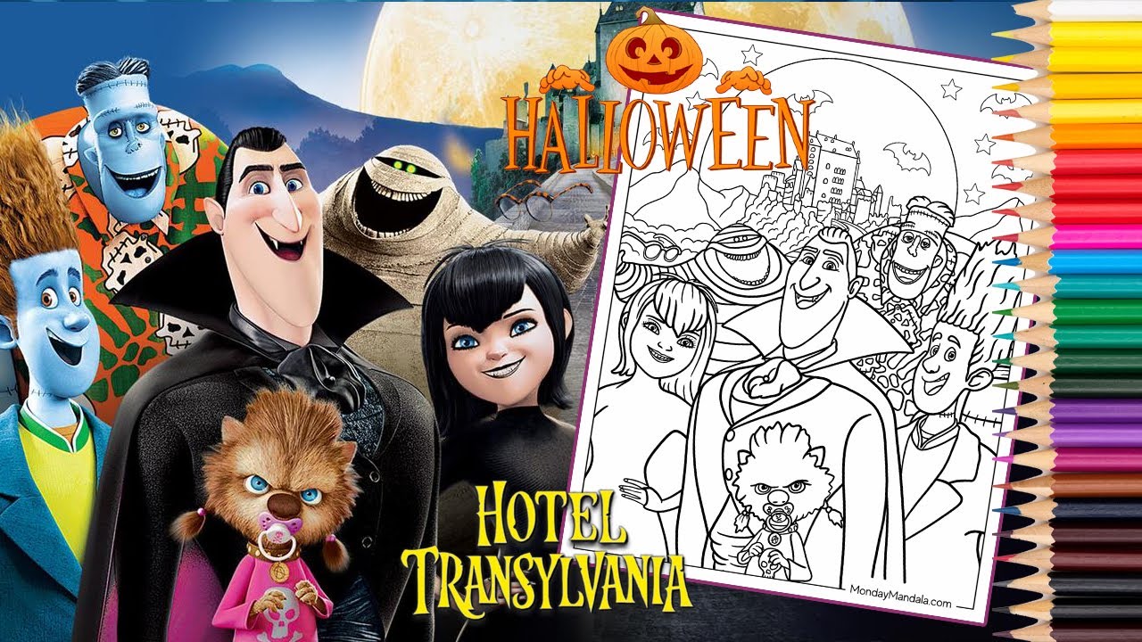 Halloween funny coloring page using photoshop