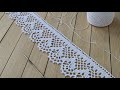 ЛЕНТОЧНОЕ КРУЖЕВО вязание крючком КАЙМА мастер-класс СХЕМА ВЯЗАНИЯ  Crochet Tape Lace Tutorial