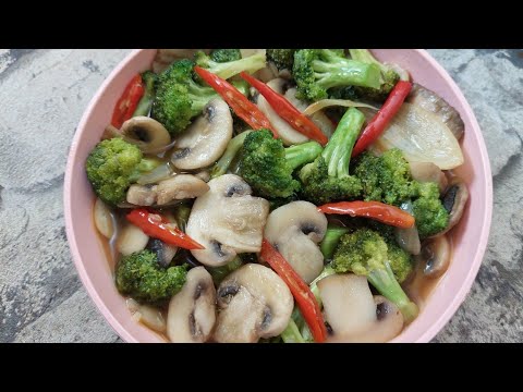 Masak Jamur Kancing Campur Brokoli