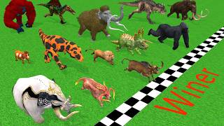 Incredible Animals Race vs Dinosaurs vs Prehistoric Mammals Speed Race Run: Who Will Win ARBS