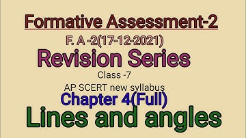 F.A-2, Revision Series, Class7, Chapter 4,Lines and angles, AP SCERT new syllabus.