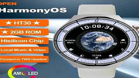 A must-have product! HT30 OPEN-HarmonyOS Smart Watch AMOLED 2GB ROM Men Sport Watches Local Video