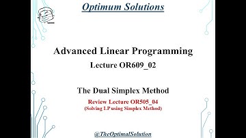 The Dual Simplex Method with Solved Example
