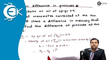 Problem no. 1 on Differential U-tube Manometer [Problem on Difference in Pressure]
