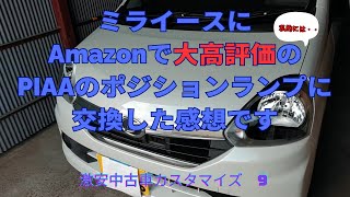 Amazonで高評価のポジションランプに交換して検証します