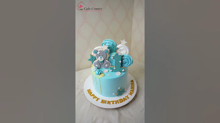 Teddy Bear Blue Themed Birthday Cake #teddybearcake #cake #teddybear #chocolatecake #delicious