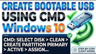 How to Create Bootable USB Drive Using CMD | Windows 10