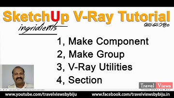 Vray class part 2 and  Sketchup tools | Malayalam tutorial by travel views by biju  #sketchup