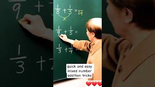 quick and easy mixed number addition tricks👍📔 #math #mathematics #education #shortsfeed #shorts #fyp