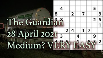 Sudoku solution – The Guardian 28 April 2021 Medium VERY EASY