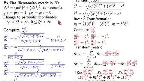 Manifolds (8)  Parabolic coordinates Example. Abstract index notation, tensor manipulations