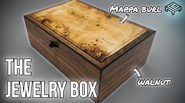 Handmade Figured Walnut Jewelry Box with Ebony Edge Banding & Stunning Mappa Burl Top - Woodworking