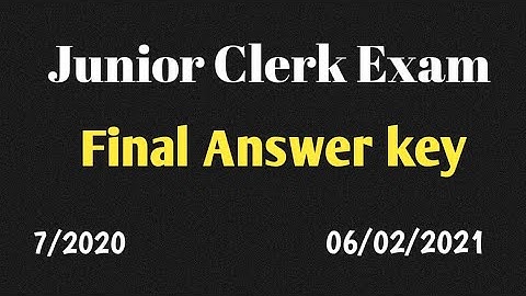 Junior Clerk Exam Final Answer Key.Ep:136