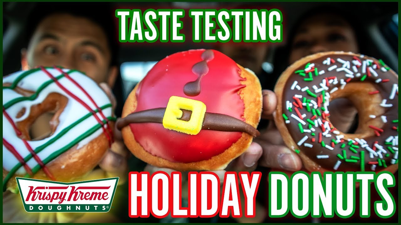 Taste Testing Krispy Kreme Donuts | Holiday Donuts | Vlogmas Day 12