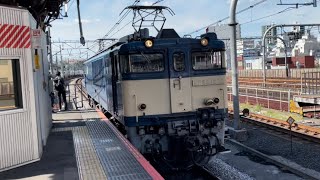 【E217系廃車回送に伴う牽引機送り込み回送(長岡→田端操)】国鉄EF64形1000番台1030号機が単機で赤羽駅5番線を高速通過するシーン(単9732レ)2022.9.12