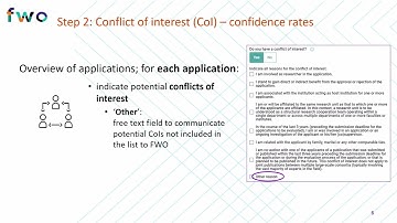 FWO Instruction Clip - Submitting CoIs & confidence rates (research projects fundamental research)
