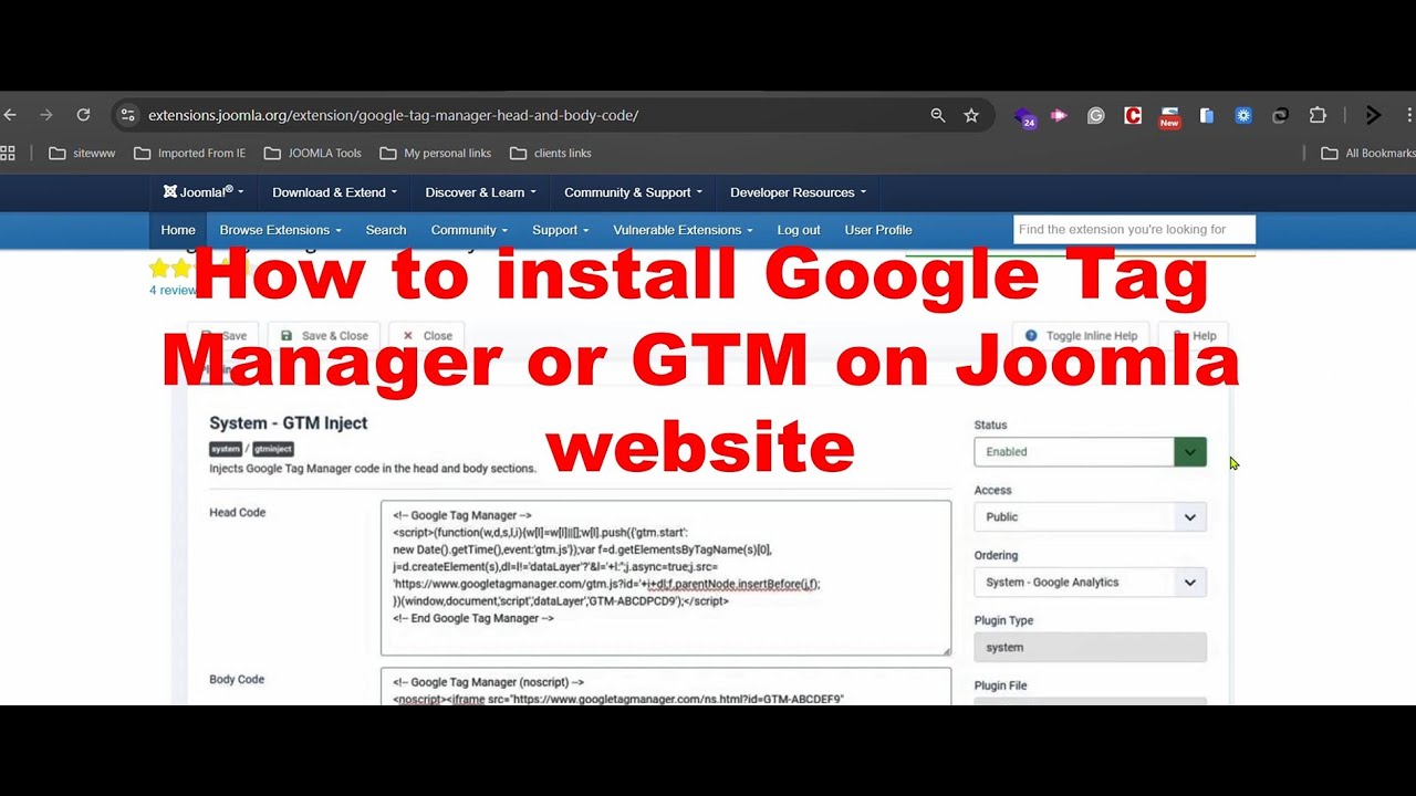 How to use Google Tag Manager or GTM to Joomla website - YouTube
