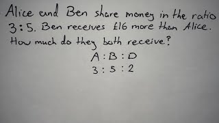 Sharing in a ratio when the difference is known | GCSE Maths