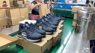 Shoe factory producing sturdy and durable hiking shoes. Mountaineering shoes factory