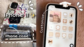 iPhone 11 in 2024🖤 Decorating My iPhone 11✨ Aesthetic, Customize + Unbox New Phone Cute Cases ♡