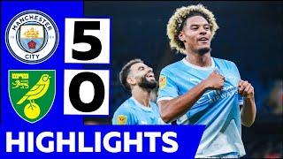 Manchester City vs Norwich City (5-0) Highlights • Rayan Cherki Allan & Floyd Samba Goal A Tough Night In Manchester Manchester City 5 0 Norwich City Highlights