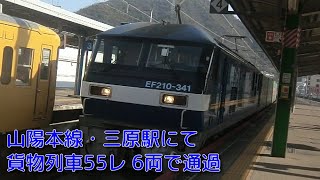 【JR貨物】山陽本線・三原駅にて貨物列車55レ通過