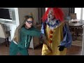 Scary Creepy Clown Gets Thrown To The Floor After Almost Burning The House Down and a Joy Ride!