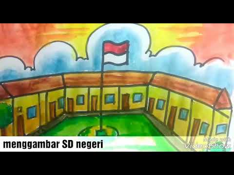  Cara  menggambar dan melukis sekolah  dasar dengan mudah 