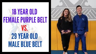 18 Year Old Female Purple Belt  Vs. 29 Year Old Male Blue Belt   Light Roll