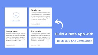 Build A Notes App in HTML CSS & JavaScript | Notes App in JavaScript