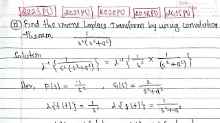 Convolution Theorem|Part-2|Mathematics-III Purbanchal University TU KU PoU|Engineering math-2|Fix Qn