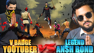 4 V BADGE YOUTUBER SHOWING EMOTE 😱 Streamer Shocked in BR Rank आजा Ansh Bond 1 vs 8 में !! 😤