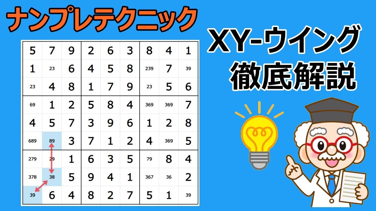 Sudoku Advanced Techniques] XY Wing explained slowly using
