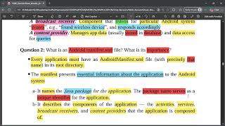 Mobile Application Development Final Exam Review | Part 1 | Most Important Essay Questions & Answers screenshot 3
