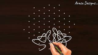 Arasu Design Ku Kolam, Kambi Kolam, Melikala Muggulu With 9 Dot