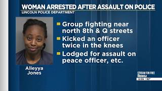Woman booked after kicking injuring Lincoln Police officer authorities say