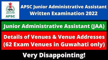 APSC JAA Written Exam 2022: Details of Venues and Venue Addresses