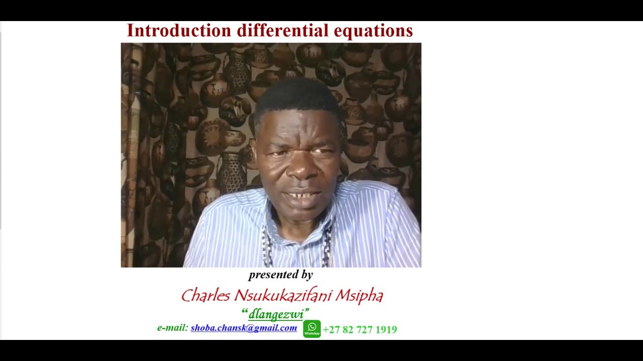 1.0 Introduction to Differential Equations