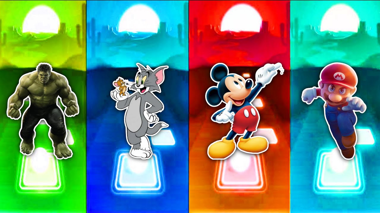 HULK Takes On Tom and Jerry in Mario's Crazy Tile Hop Challenge! 