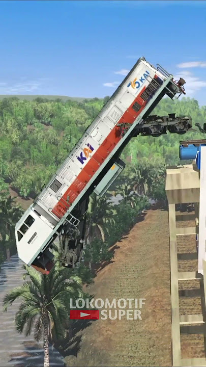 Kereta Api Melewati Jembatan Patah  #keretaapi #trainzsimulator #train #automobile #railway