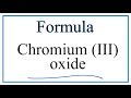 Chromium and Oxygen Chemistry Concepts