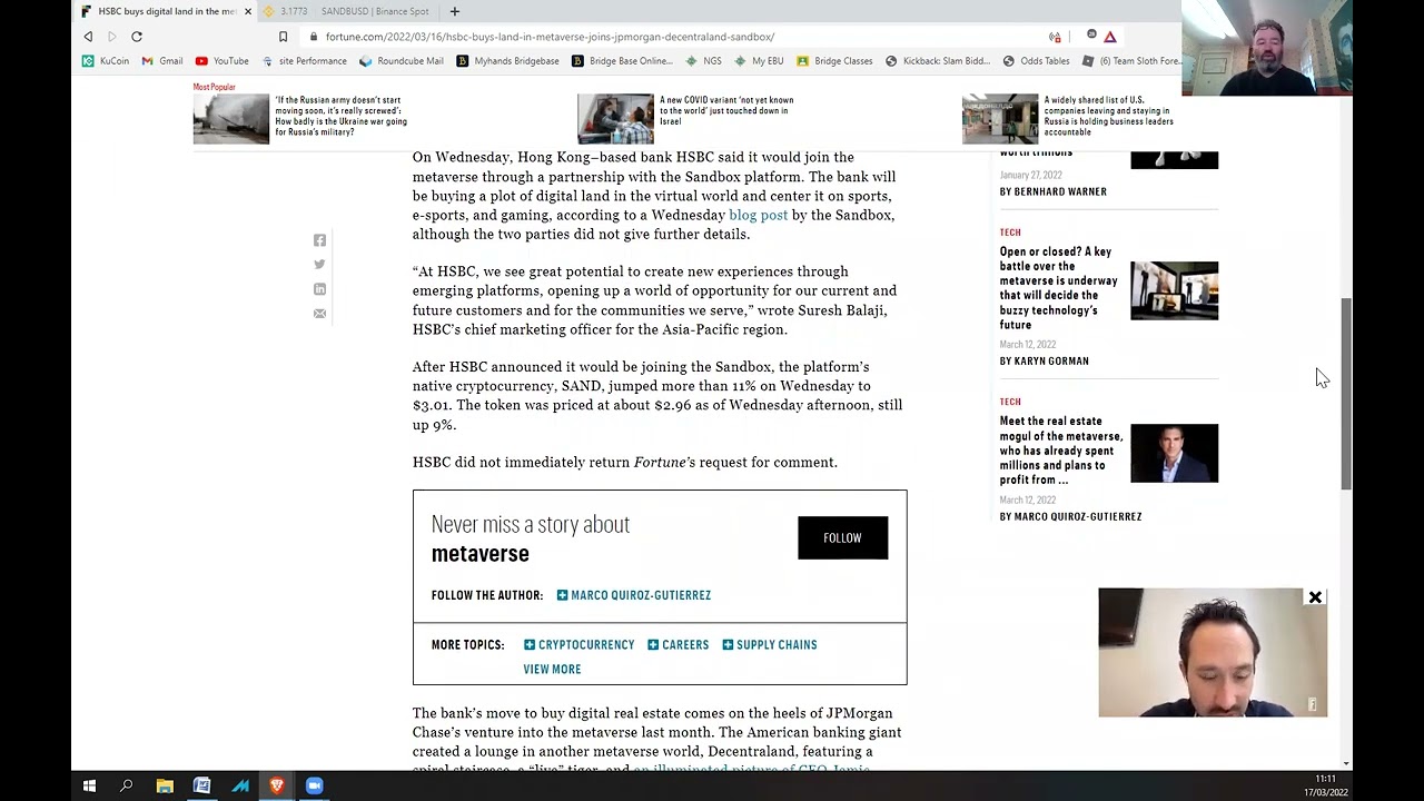 HSBC Buys a plot of land in the Sandbox!