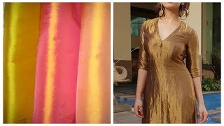 Simple Plain Silk Kurti Designs From Raw Silk Fabric,Cly Kurti Design Ideas