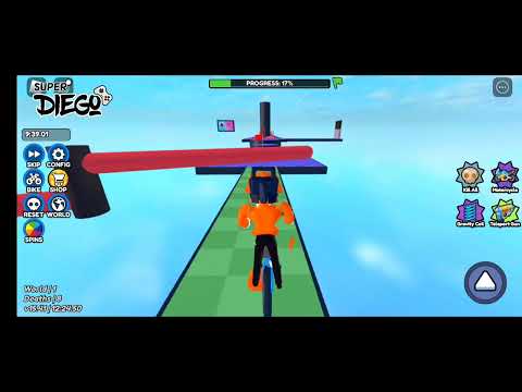 Jugando el Obby de la bicicleta en ROBLOX con mi papá.